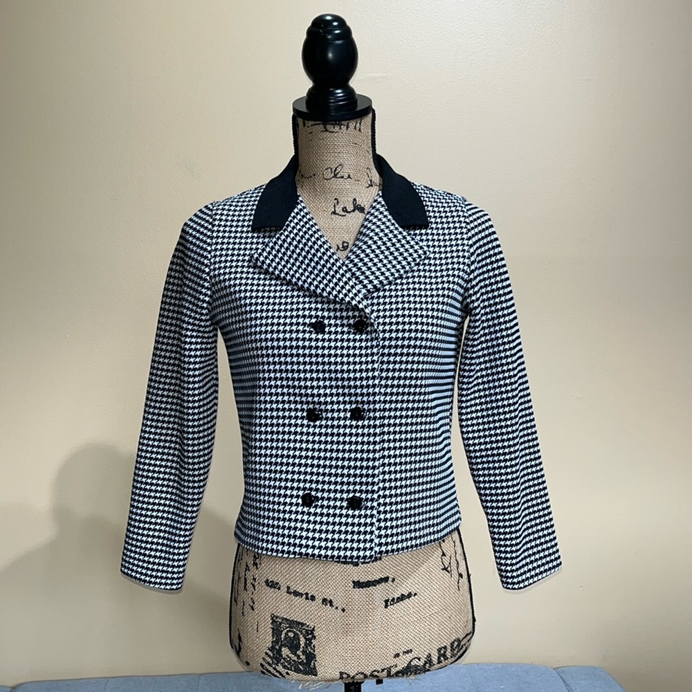 Vintage Houndstooth Short Jacket
